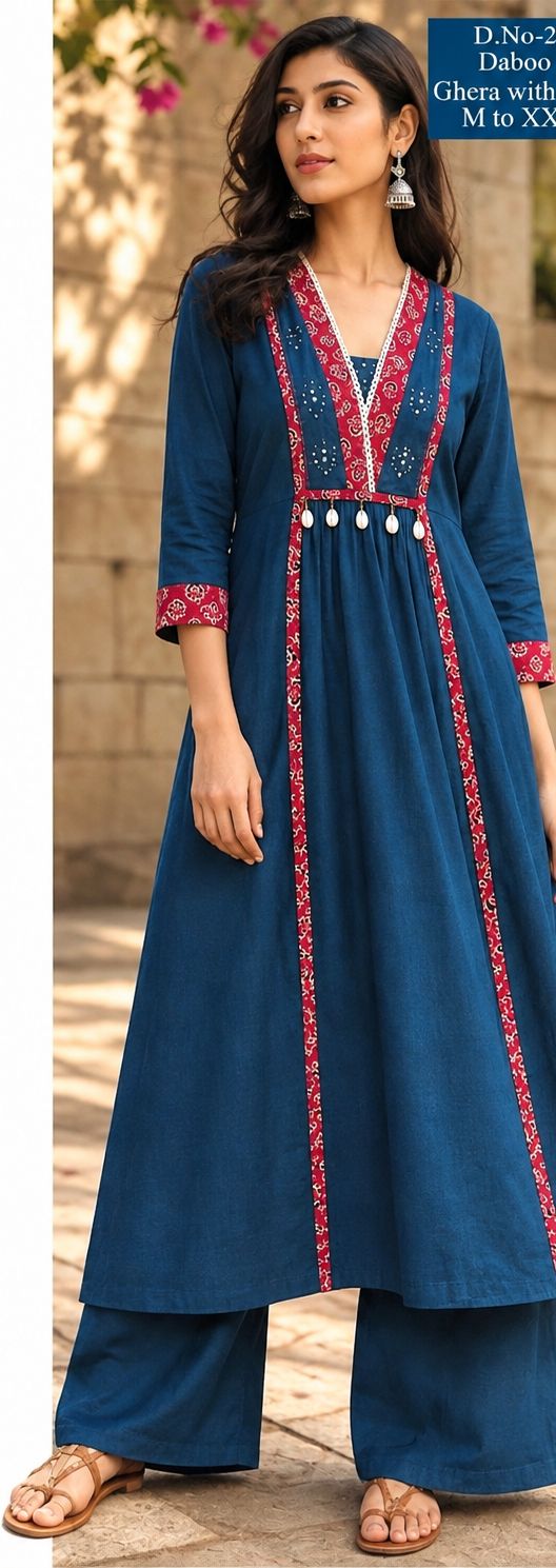 Indigo dabu ghera kurta